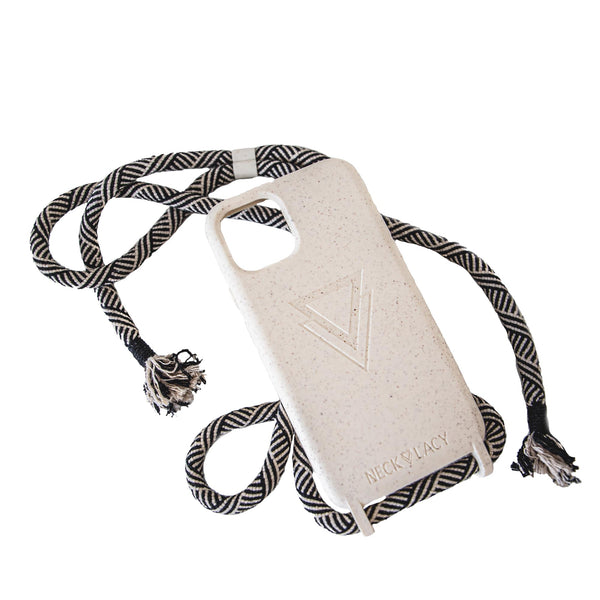 NECKLACY - The Phone Necklace - Handykette "Natural Domino Swirl" (Biodegradable)