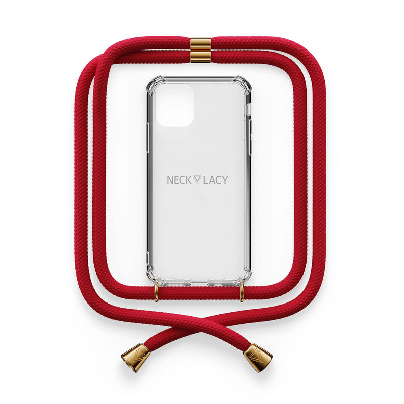 NECKLACY cherry smartphone handykette rot red gold handyzubehör necklace handyhüllecrossbody