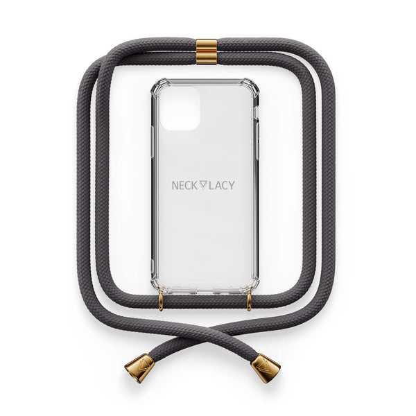 NECKLACY Stormy Grey smartphone handykette grey grau gold handyzubehör necklace handyhüllecrossbody